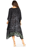 Sakkas Clementine Women's Tie Dye Caftan Dress/Cover Up Beach Kaftan Boho Summer