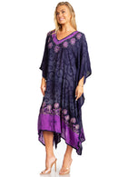 Sakkas Clementine Women's Tie Dye Caftan Dress/Cover Up Beach Kaftan Boho Summer