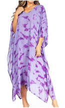 Sakkas Clementine Women's Tie Dye Caftan Dress/Cover Up Beach Kaftan Boho Summer