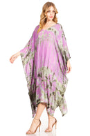 Sakkas Clementine Women's Tie Dye Caftan Dress/Cover Up Beach Kaftan Boho Summer