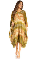 Sakkas Clementine Second Women's Tie Dye Caftan Dress/Cover Up Beach Kaftan Boho