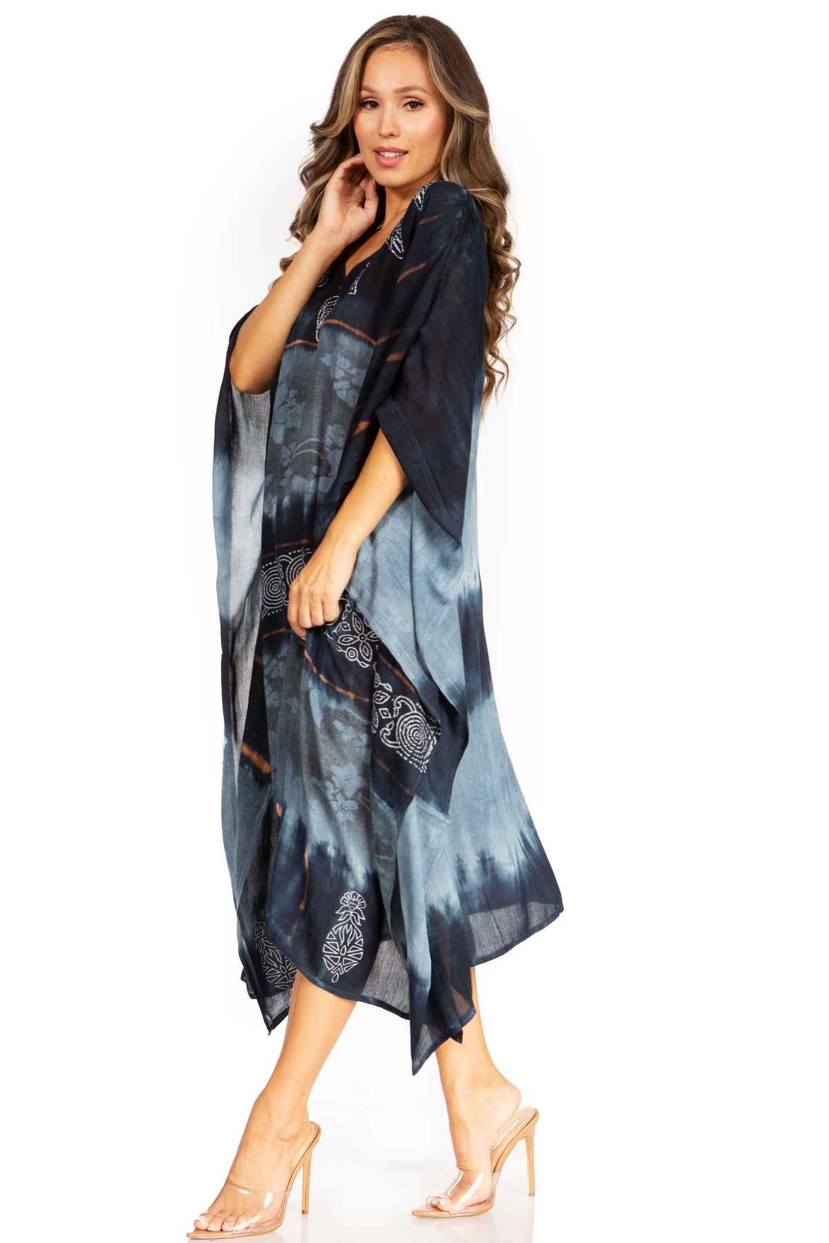 Sakkas Clementine Second Women's Tie Dye Caftan Dress/Cover