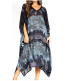 Sakkas Clementine Second Women's Tie Dye Caftan Dress/Cover Up Beach Kaftan Boho