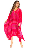 Sakkas Clementine Second Women's Tie Dye Caftan Dress/Cover Up Beach Kaftan Boho