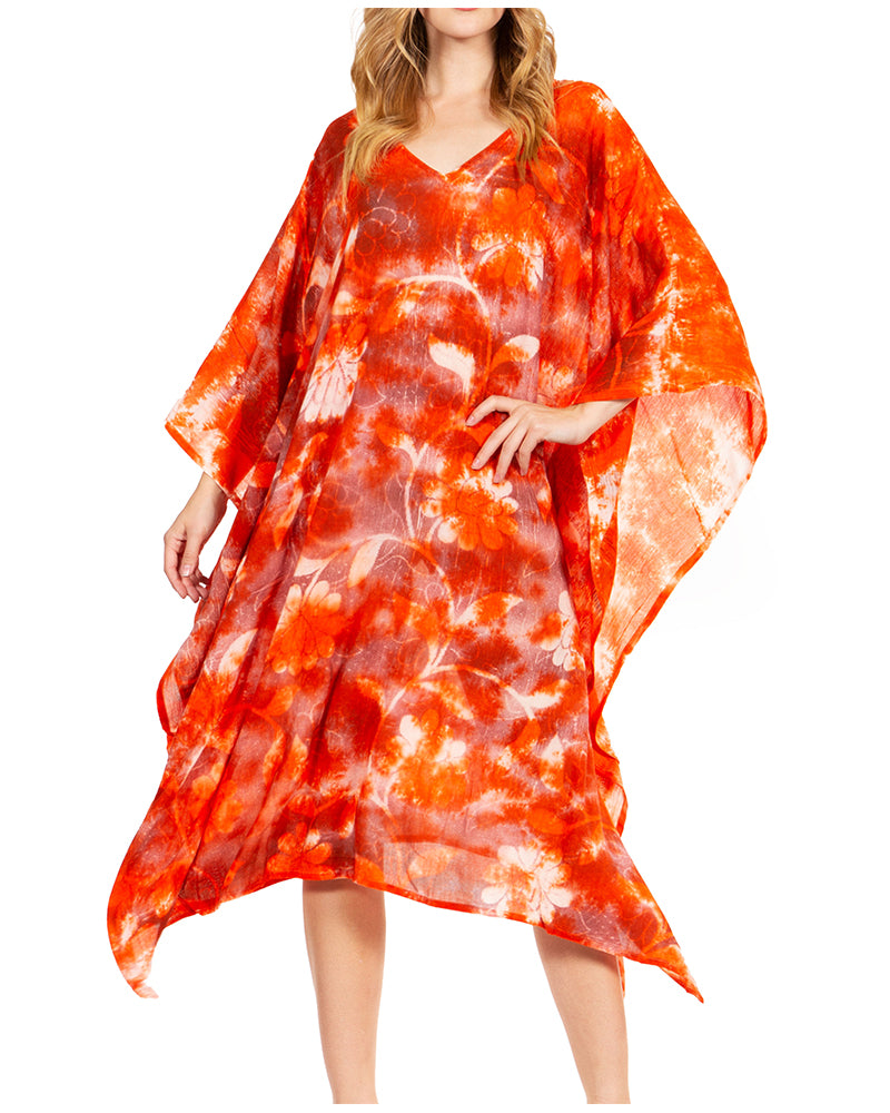 Sakkas Clementine Second Women's Tie Dye Caftan Dress/Cover Up Beach Kaftan Boho