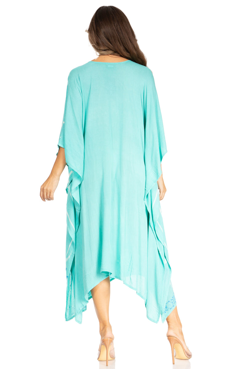 Sakkas Clementine Third Women's Tie Dye Caftan Dress/Cover Up Beach Kaftan Summer