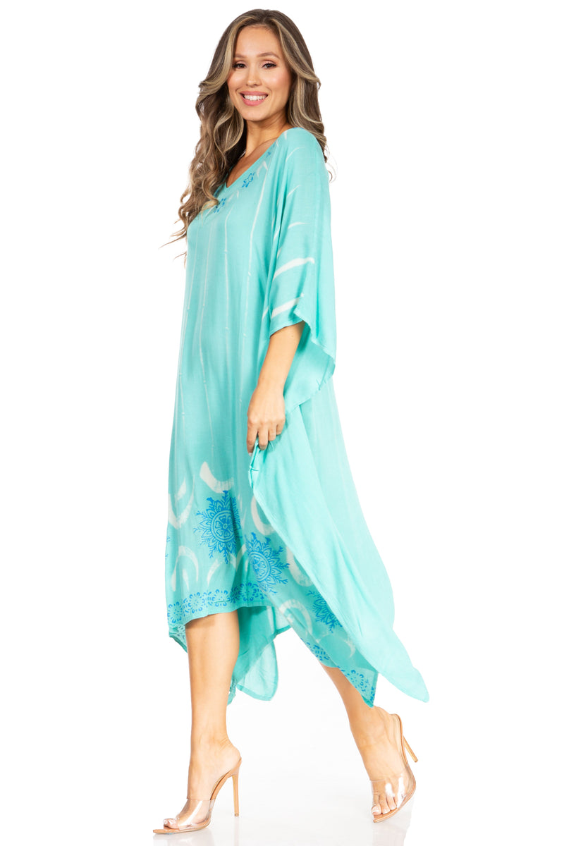 Sakkas Clementine Third Women's Tie Dye Caftan Dress/Cover Up Beach Kaftan Summer