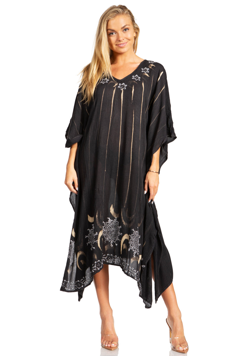 Sakkas Clementine Third Women's Tie Dye Caftan Dress/Cover Up Beach Kaftan Summer