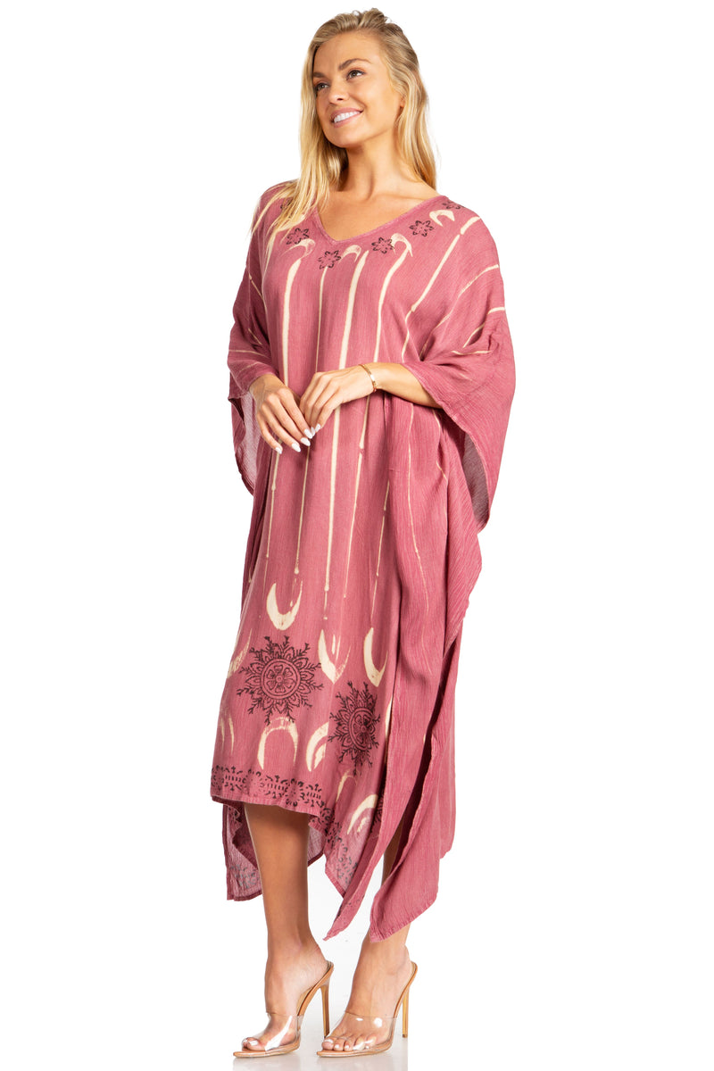 Sakkas Clementine Third Women's Tie Dye Caftan Dress/Cover Up Beach Kaftan Summer