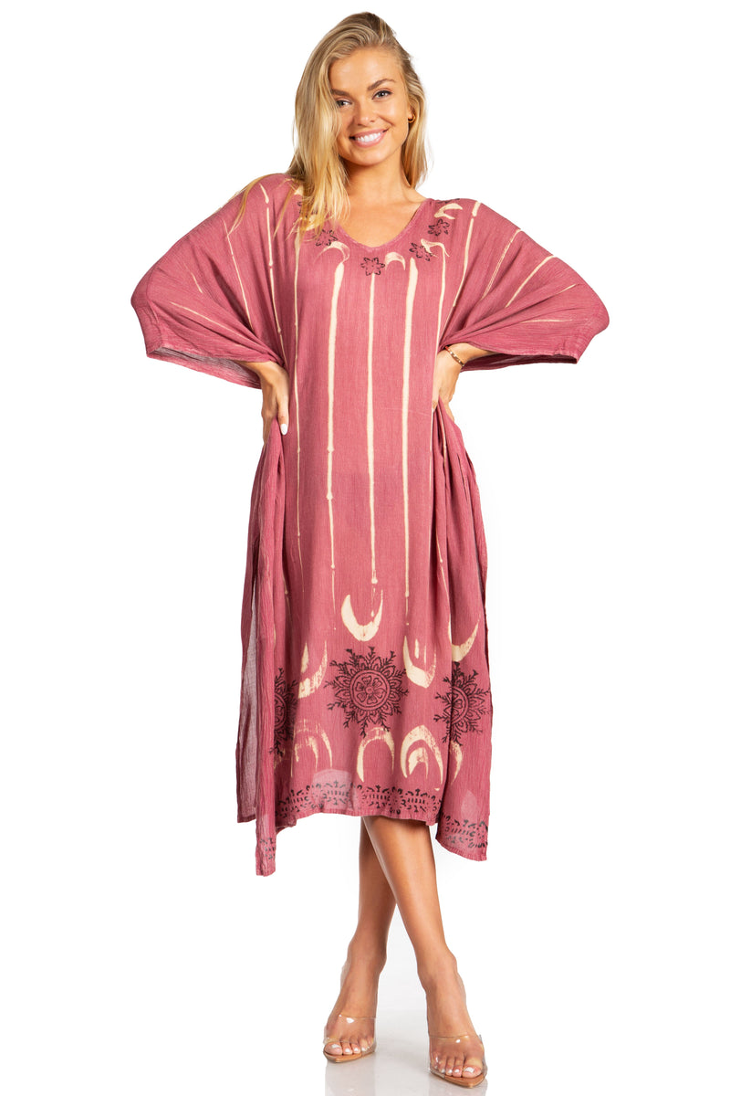 Sakkas Clementine Third Women's Tie Dye Caftan Dress/Cover Up Beach Kaftan Summer