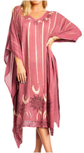 Sakkas Clementine Third Women's Tie Dye Caftan Dress/Cover Up Beach Kaftan Summer#color_41-Burgundy