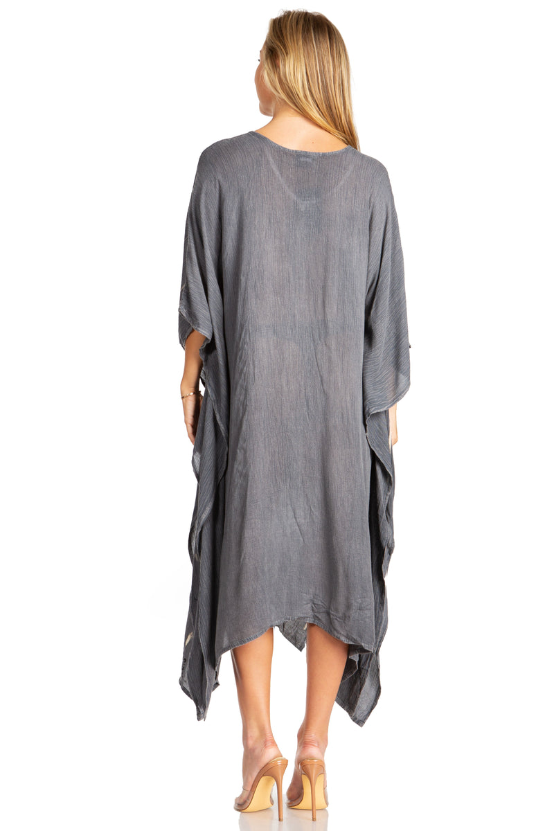 Sakkas Clementine Third Women's Tie Dye Caftan Dress/Cover Up Beach Kaftan Summer