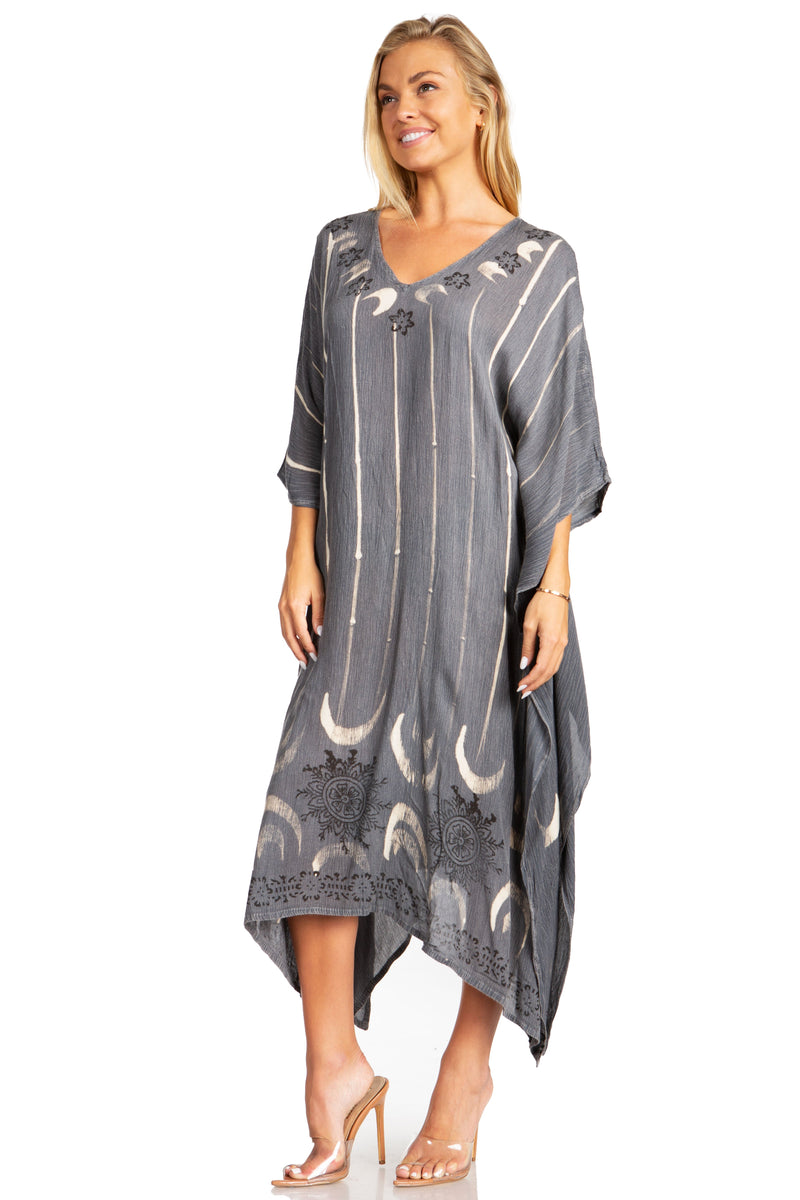 Sakkas Clementine Third Women's Tie Dye Caftan Dress/Cover Up Beach Kaftan Summer