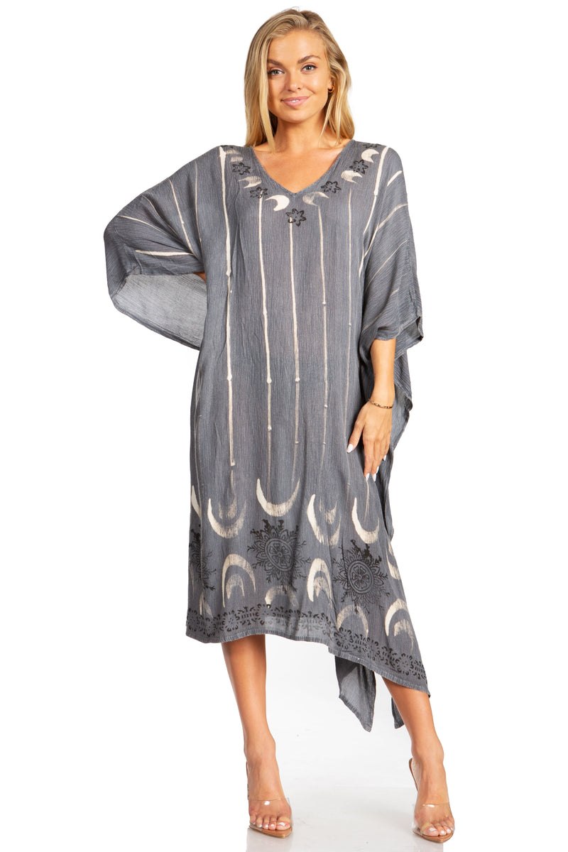 Sakkas Clementine Third Women's Tie Dye Caftan Dress/Cover Up Beach Kaftan Summer