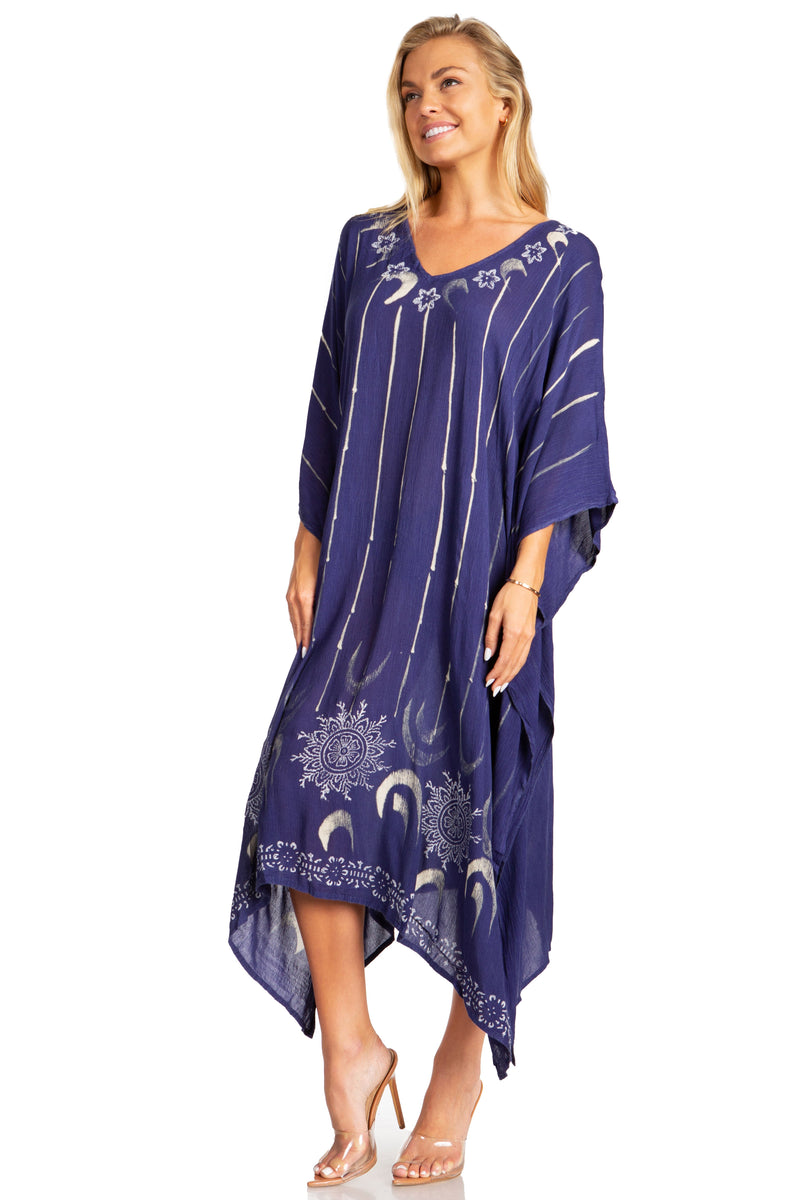 Sakkas Clementine Third Women's Tie Dye Caftan Dress/Cover Up Beach Kaftan Summer