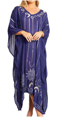 Sakkas Clementine Third Women's Tie Dye Caftan Dress/Cover Up Beach Kaftan Summer#color_41-RoyalBlue
