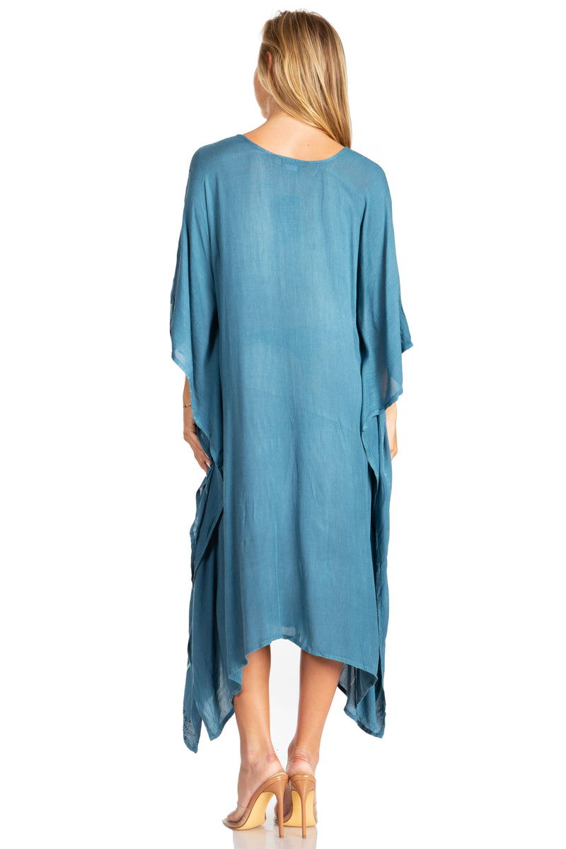 Sakkas Clementine Third Women's Tie Dye Caftan Dress/Cover Up Beach Kaftan Summer