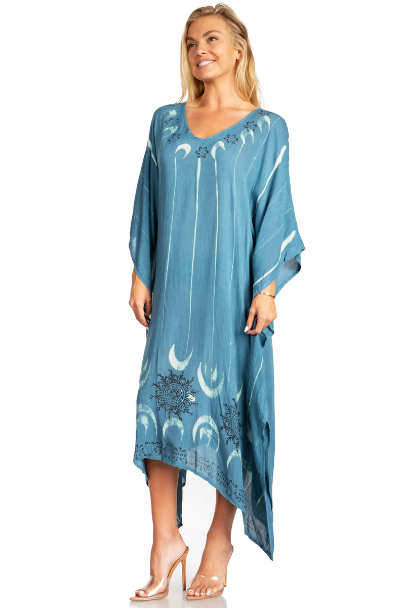 Sakkas Clementine Third Women's Tie Dye Caftan Dress/Cover Up Beach Kaftan Summer