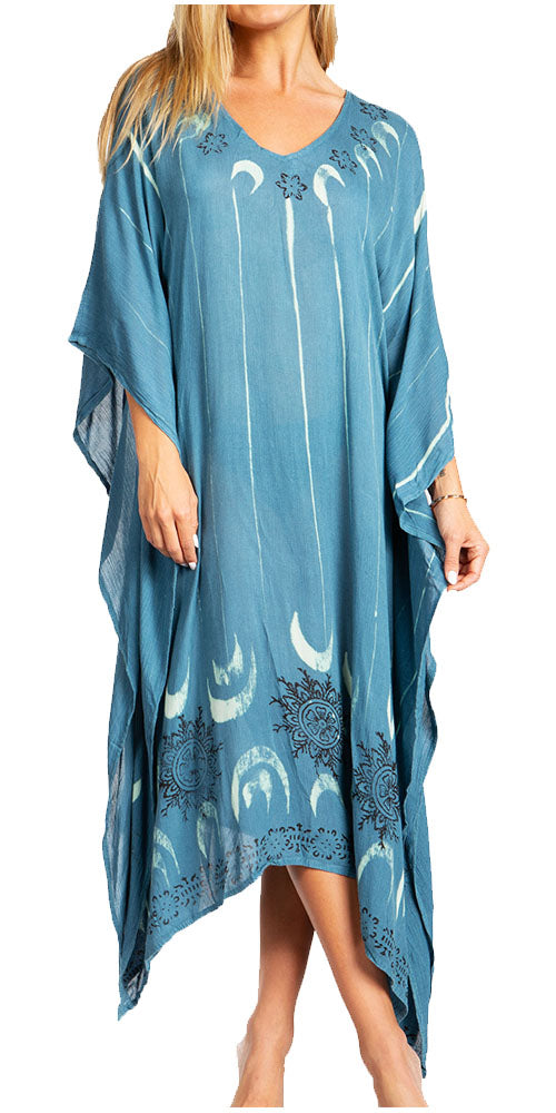 Sakkas Clementine Third Women's Tie Dye Caftan Dress/Cover Up Beach Kaftan Summer