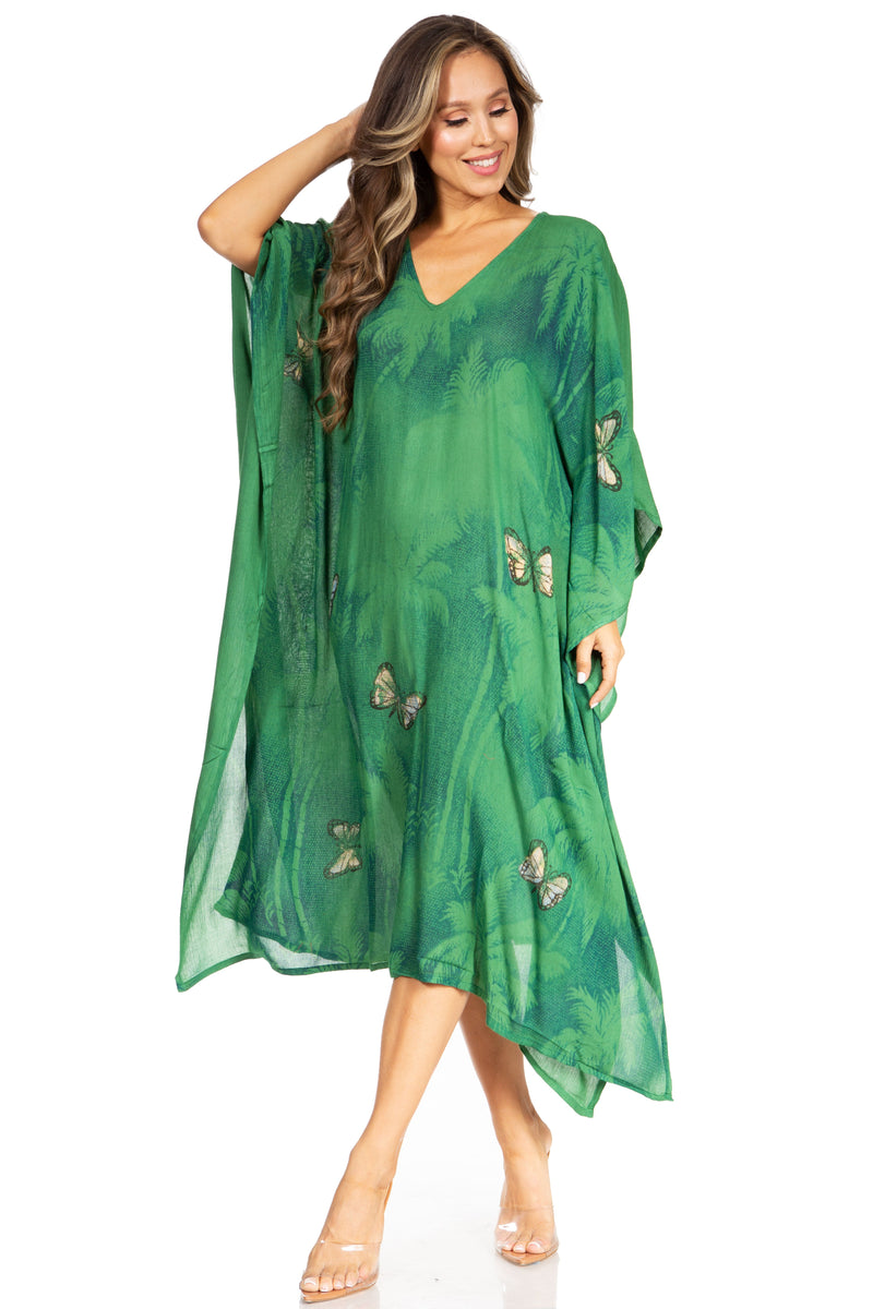 Sakkas Clementine Third Women's Tie Dye Caftan Dress/Cover Up Beach Kaftan Summer