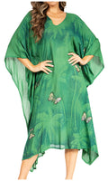 Sakkas Clementine Third Women's Tie Dye Caftan Dress/Cover Up Beach Kaftan Summer#color_42-Green