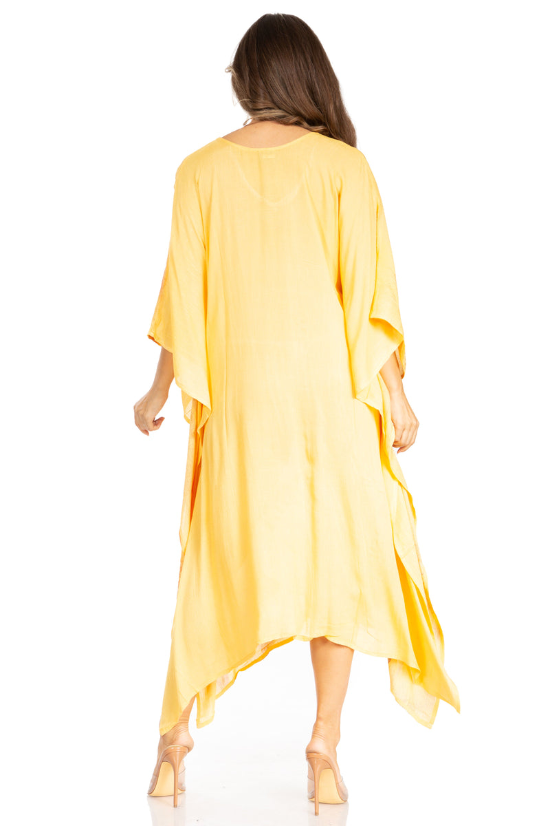 Sakkas Clementine Third Women's Tie Dye Caftan Dress/Cover Up Beach Kaftan Summer