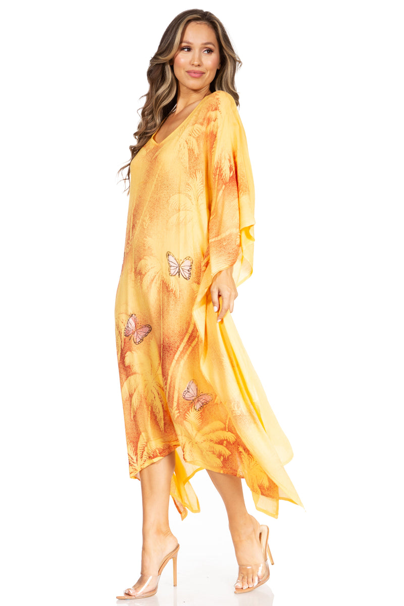 Sakkas Clementine Third Women's Tie Dye Caftan Dress/Cover Up Beach Kaftan Summer