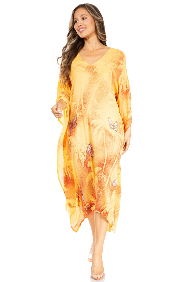 Sakkas Clementine Third Women's Tie Dye Caftan Dress/Cover Up Beach Kaftan Summer