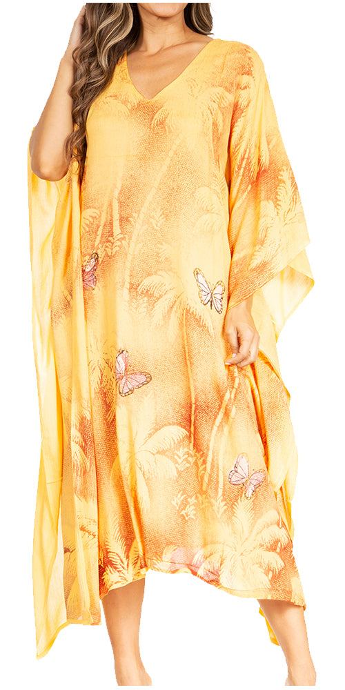 Sakkas Clementine Third Women's Tie Dye Caftan Dress/Cover Up Beach Kaftan Summer