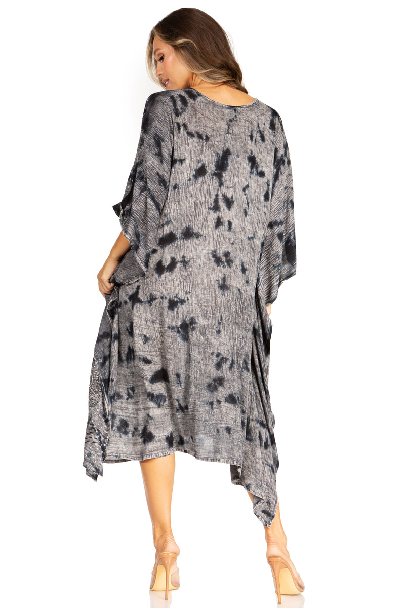 Sakkas Clementine Third Women's Tie Dye Caftan Dress/Cover Up Beach Kaftan Summer