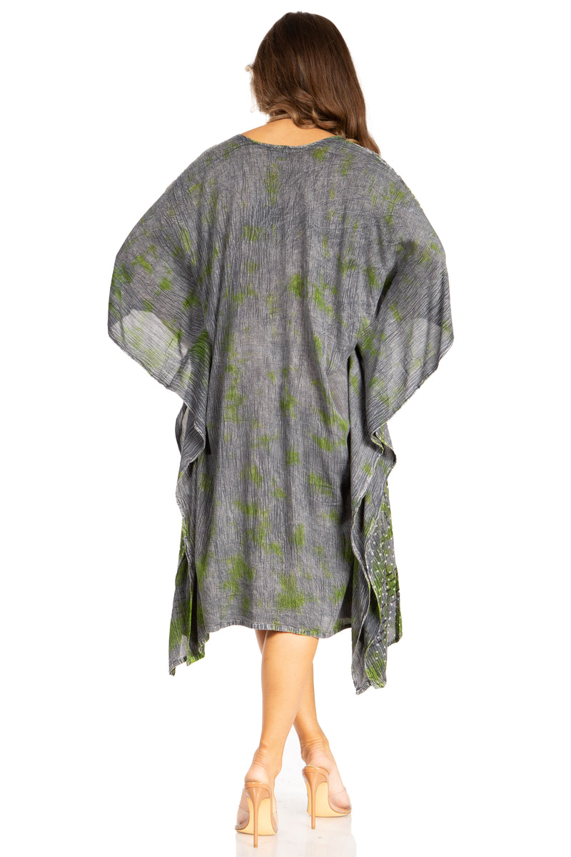 Sakkas Clementine Third Women's Tie Dye Caftan Dress/Cover Up Beach Kaftan Summer