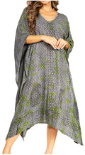 Sakkas Clementine Third Women's Tie Dye Caftan Dress/Cover Up Beach Kaftan Summer#color_43-Green