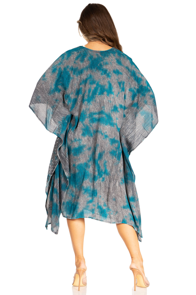 Sakkas Clementine Third Women's Tie Dye Caftan Dress/Cover Up Beach Kaftan Summer