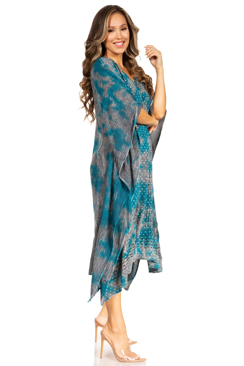 Sakkas Clementine Third Women's Tie Dye Caftan Dress/Cover Up Beach Kaftan Summer