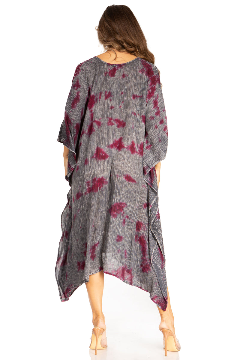 Sakkas Clementine Third Women's Tie Dye Caftan Dress/Cover Up Beach Kaftan Summer