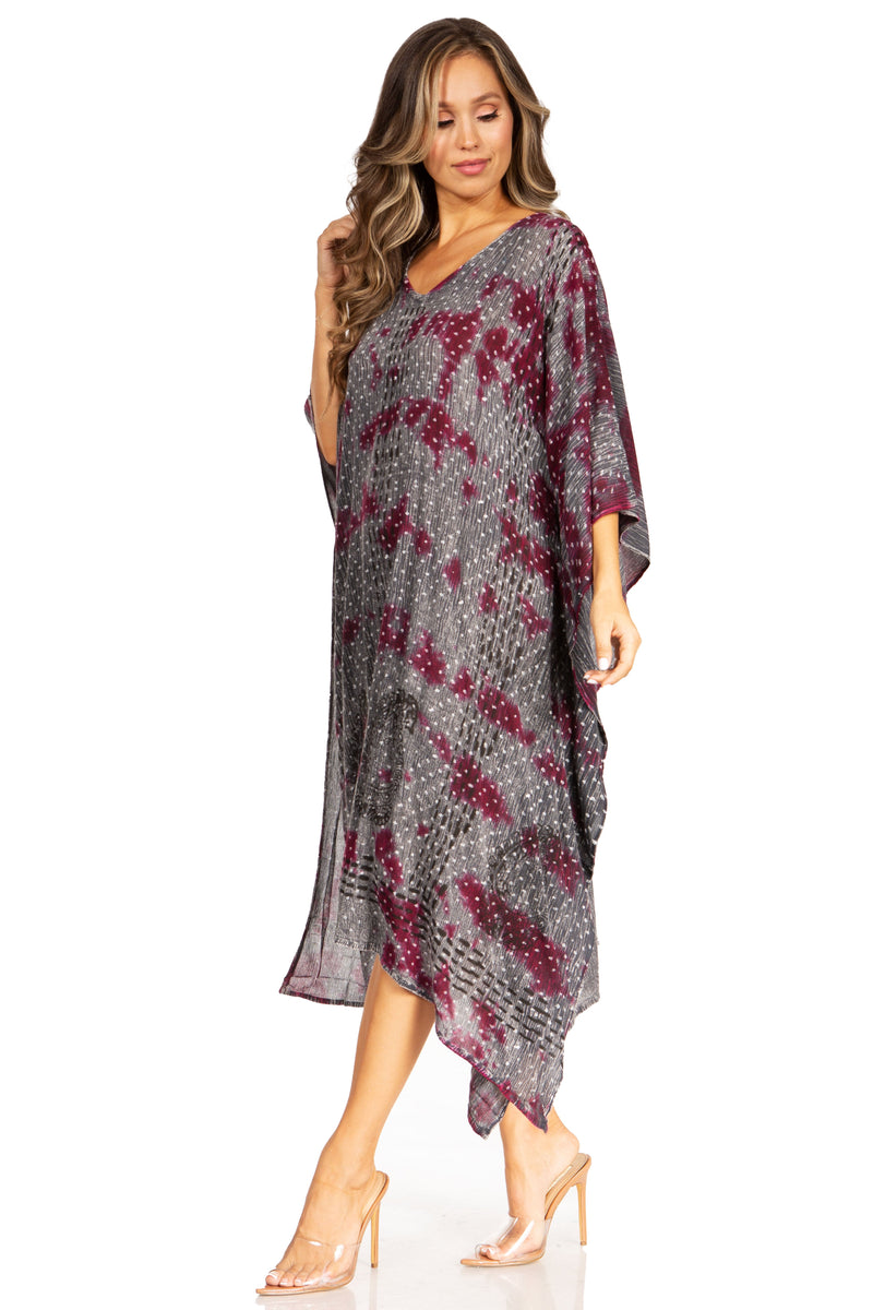 Sakkas Clementine Third Women's Tie Dye Caftan Dress/Cover Up Beach Kaftan Summer