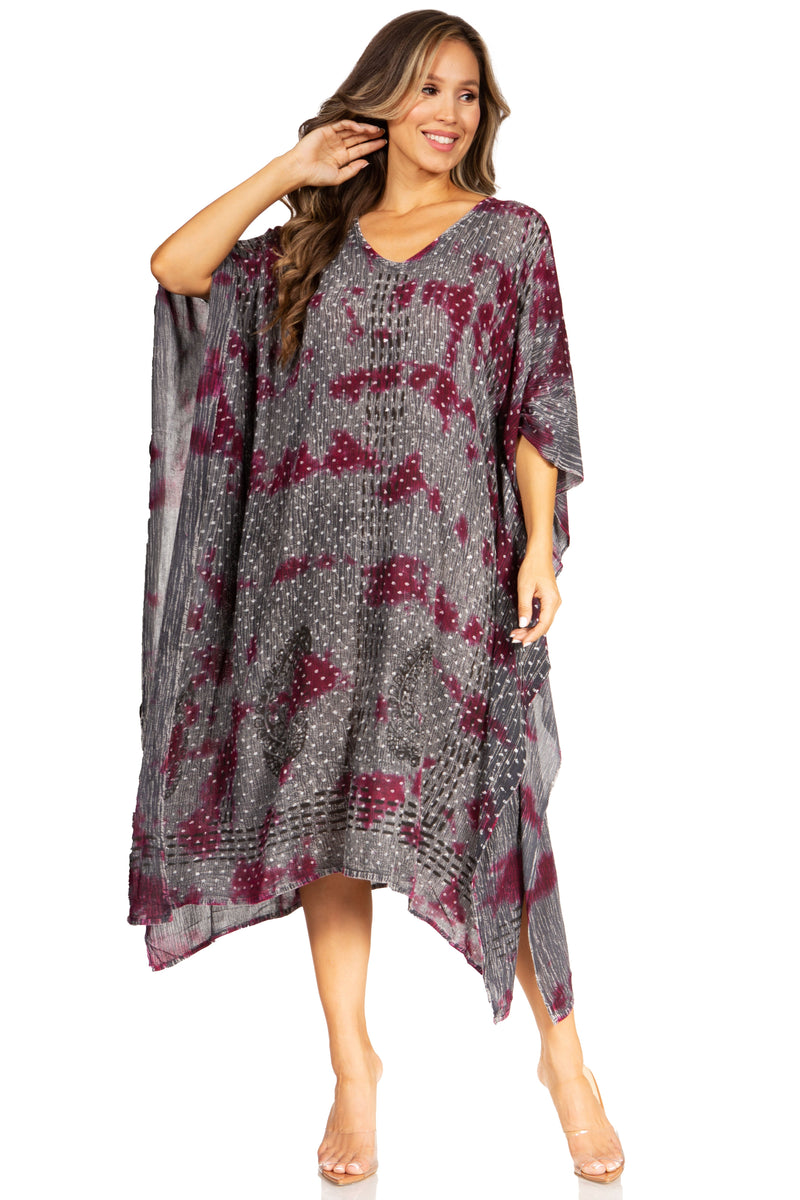 Sakkas Clementine Third Women's Tie Dye Caftan Dress/Cover Up Beach Kaftan Summer