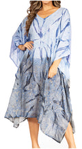 Sakkas Clementine Third Women's Tie Dye Caftan Dress/Cover Up Beach Kaftan Summer#color_44-BlueBlack