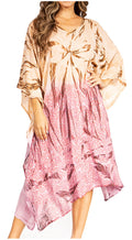 Sakkas Clementine Third Women's Tie Dye Caftan Dress/Cover Up Beach Kaftan Summer#color_44-BurgundyBrown