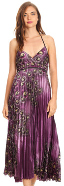 Sakkas Caterina Strapless V-neck Padded Empire Waist Satin Maxi Long Dress