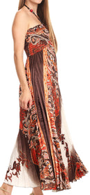 Sakkas Vanna Strapless Pleated Satin Summer Mid Dress Adjustable