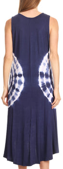 Sakkas Havva Knit Tie-dye Sleeveless Hi Low Dress with Scoop Neck