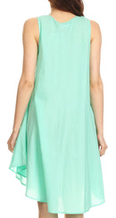 Sakkas Lina Mid Length Casual Summer Tent Swing Sleeveless Dress With Pockets