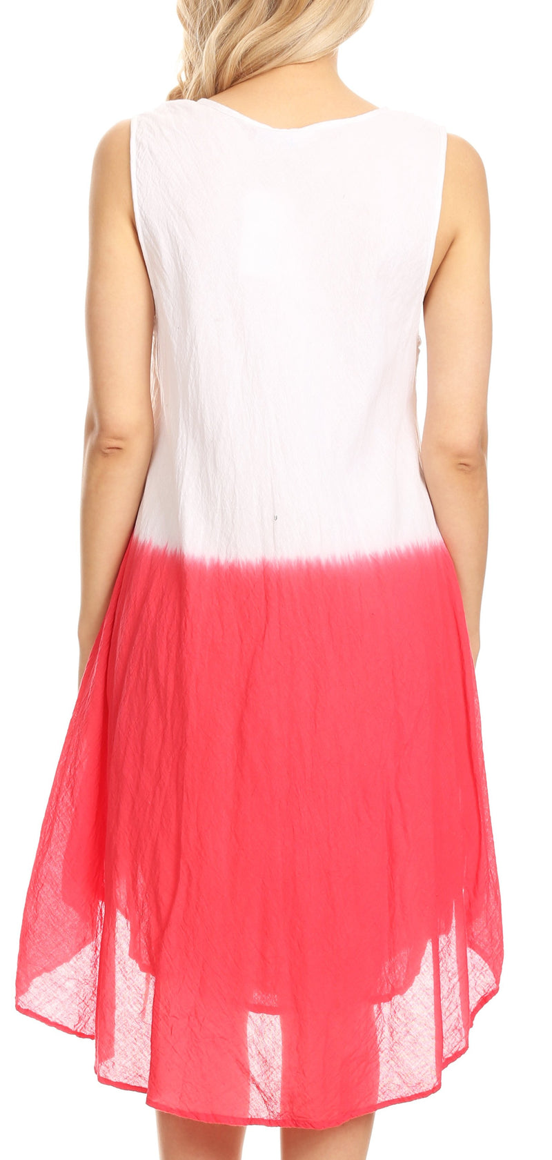 Sakkas Milana Light Summer Tie-dye Flowy Sleeveless Dress with String at Hem