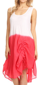 Sakkas Milana Light Summer Tie-dye Flowy Sleeveless Dress with String at Hem