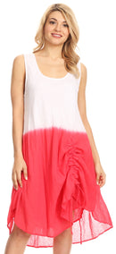 Sakkas Milana Light Summer Tie-dye Flowy Sleeveless Dress with String at Hem