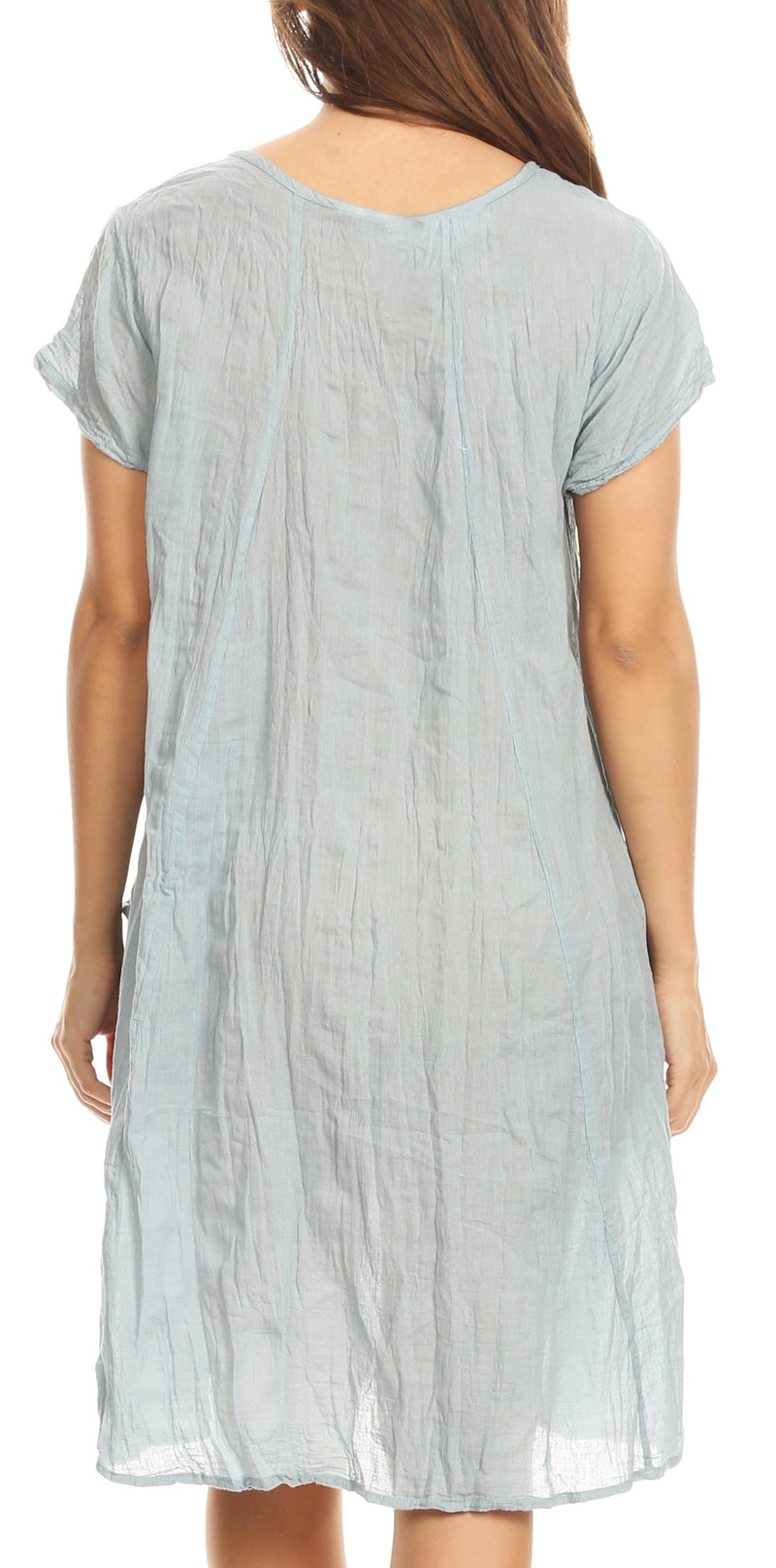 Sakkas Marty Women's Relax fit Everyday Summer Short Dress Caftan Lightweight