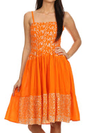 Sakkas Galina besticktes Kleid mit verstellbaren Spaghettiträgern und gesmoktem Oberteil