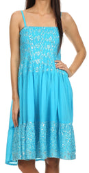 Sakkas Galina besticktes Kleid mit verstellbaren Spaghettiträgern und gesmoktem Oberteil
