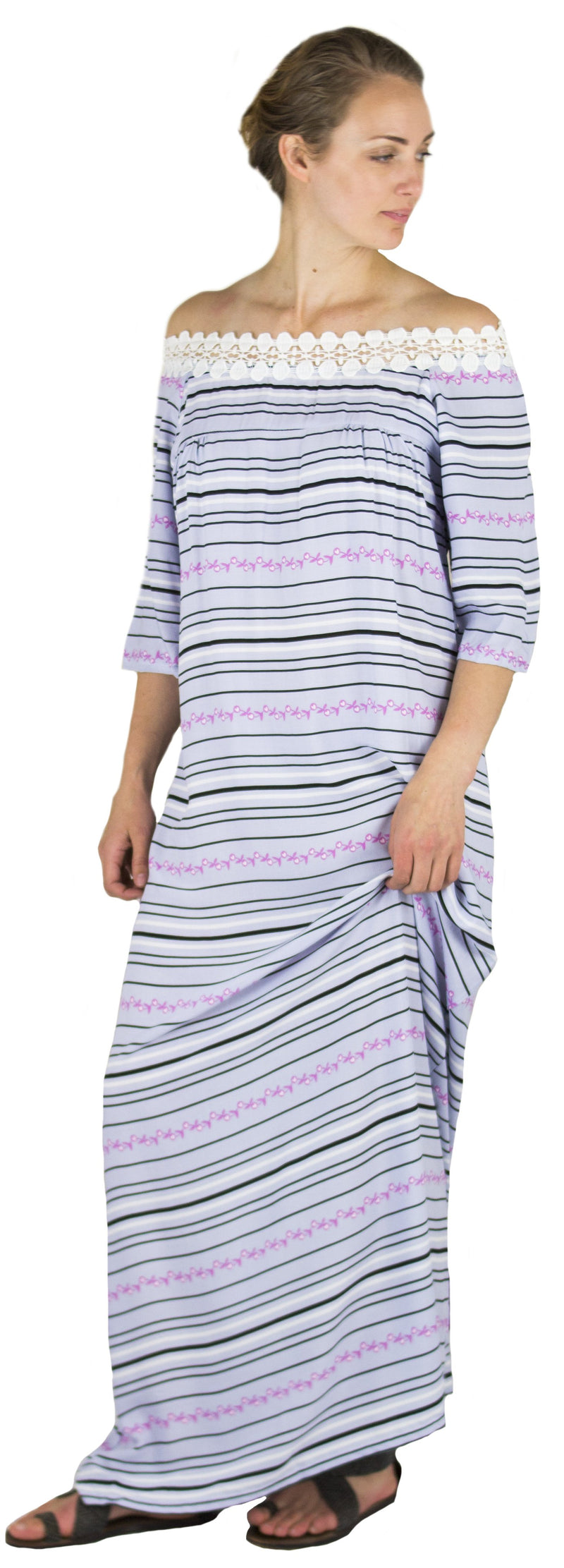 Sakkas Maha Soft Womens Short Sleeve Nightgown Sleep Dress Breathable No Bunch Up